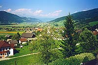 St. Margarethen und das untere Murtal von unserer Sonnenterrasse aus gesehen